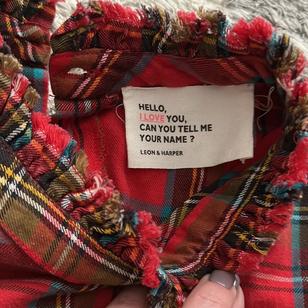 Plaid Ruffle Trim Top - Picture 2 of 3